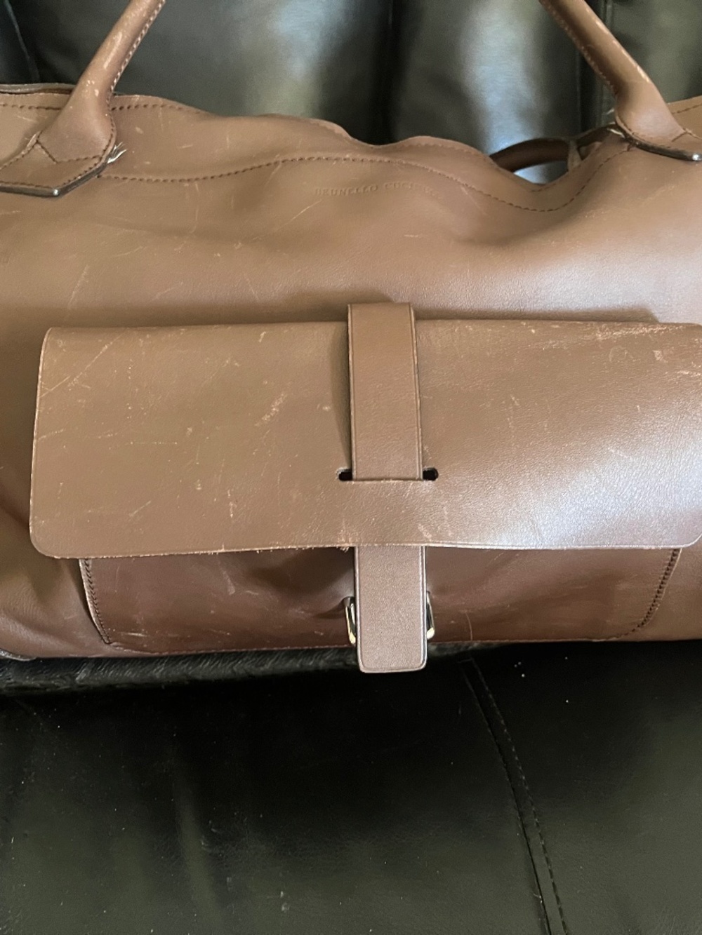 Brunello Cucinelli vintage leather duffel. - Picture 3 of 9